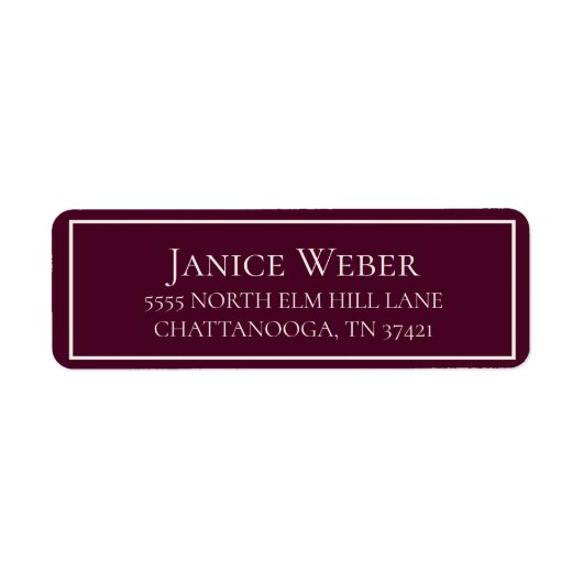 Modern Burgundy Cream Etiket (Voorkant)