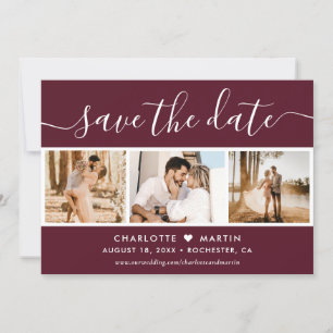 Modern Burgundy Fall Wedding 4 Foto Save The Date