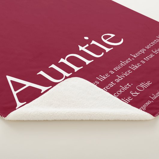 Modern Burgundy Fun Cool tante Definition Sherpa Deken (3/4)