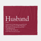 Modern Burgundy Fun Husband Definition Fleece Deken (Voorkant (Horizontaal))