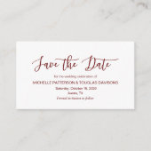 Modern Burgundy minimalism font Save the date Informatiekaartje (Voorkant)