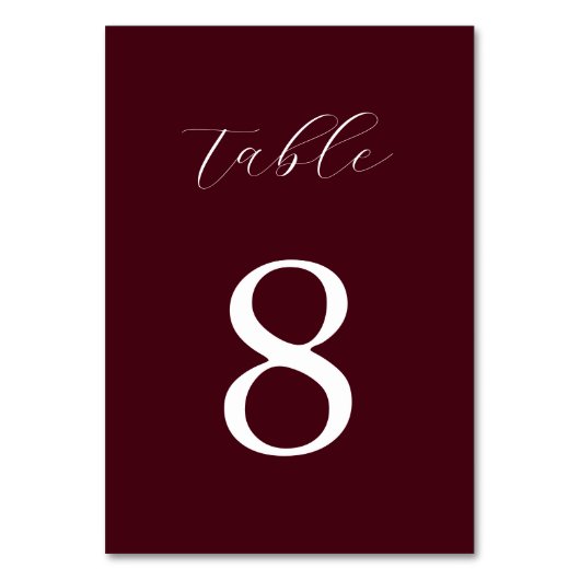 Modern Burgundy Minimalist Wedding  Kaart (Voorkant)