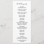 Modern Burgundy Navy Blush Floral Wedding Programm Programma (Achterkant)