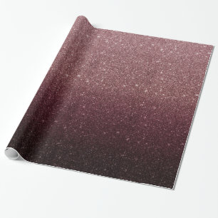 Modern Burgundy Red en Roos Gold Glitter Ombre Cadeaupapier