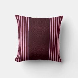 Modern Burgundy Reptile Skin & Stripe Kussen