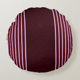 Modern Burgundy Reptile Skin & Stripe Rond Kussen