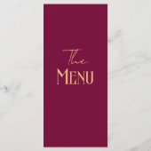 Modern Burgundy Retro Whimsical Fun Wedding menu (Achterkant)