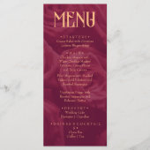 Modern Burgundy Retro Whimsical Fun Wedding menu (Voorkant)