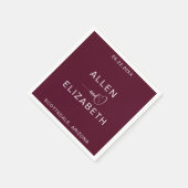 Modern Burgundy Stylish Personalized Wedding Servet (Hoek)
