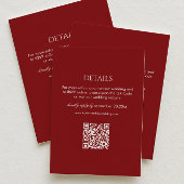 Modern Burgundy Wedding Details Qr Code Informatiekaartje