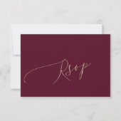 Modern Burgundy Wedding RSVP Kaartje (Voorkant)