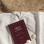 Modern Burgundy Wedding Save the Date Kaart