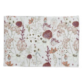 Modern Burgundy Wildflowers | Elegant Boho Floral  Kussensloop (Achterkant)