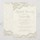 Modern Burlap & Lace Bridal Shower Kaart (Voorkant / Achterkant)