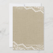 Modern Burlap & Lace Bridal Shower Kaart (Achterkant)