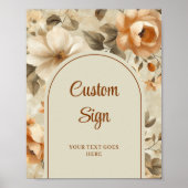 Modern Burnt Orange Sage Floral Custom Wedding Poster (Voorkant)