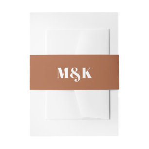 Modern Burnt Oranje Bold Typography Wedding Uitnodigingen Wikkel