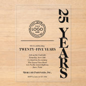 Modern Business 25th Anniversary Logo Acryl Uitnodigingen (Voorkant)