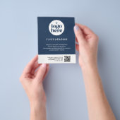 Modern Business Blue Custom Logo QR Code Business Flyer (Hand)