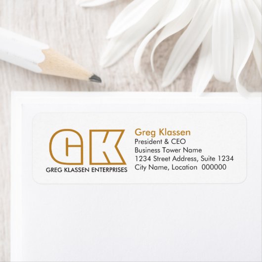 Modern Business Brown en Gold Etiket (Insitu)