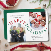 Modern Business Christmas Holiday Card Green Feestdagenkaart