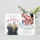 Modern Business Christmas Holiday Card Green Feestdagenkaart (Staand voorkant)
