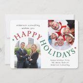 Modern Business Christmas Holiday Card Green Feestdagenkaart (Voorkant)