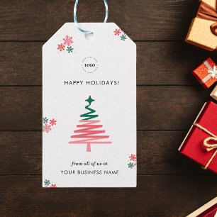 Modern Business Christmas Tree Custom Company Logo Cadeaulabel