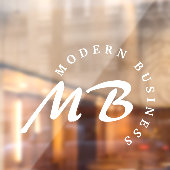 Modern Business Company Monogram Curved Typografie Raamsticker (Vel 2)