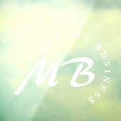 Modern Business Company Monogram Curved Typografie Raamsticker (Vel 3)