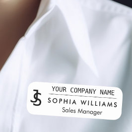 Modern Business Custom Company Monogram Logo Naam Naamplaatje