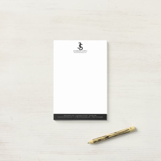 Modern Business Custom Company Monogram Logo Post-it® Notes (Op bureau)