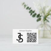 Modern Business Custom Monogram Logo en QR-code Visitekaartje (Staand voorkant)