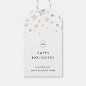Modern Business Gold Snowflake Custom Company Logo Cadeaulabel (Achterkant)