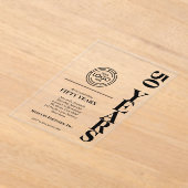 Modern Business Jubileum Logo Acryl Uitnodigingen (Laagn)