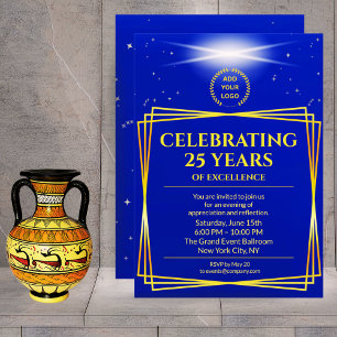 Modern Business Jubileum Navy Blue Design Kaart