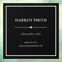 Modern Business Kantoor Naam Wit op Zwart Raamsticker