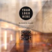 Modern Business Logo and QR Code Custom Raamsticker (Vel 2)