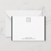 Modern Business Logo Company Name Black Border Notitiekaartje (Voorkant)