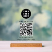 Modern Business Logo en QR Code Custom Acryl Bord (Neutraal)