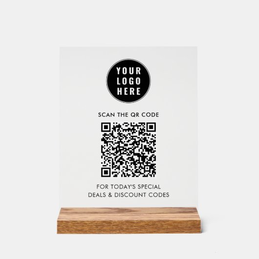 Modern Business Logo en QR Code Custom Acryl Bord (Voorkant)