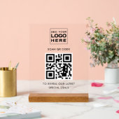 Modern Business Logo en QR Code Custom Acryl Bord (Huwelijk)