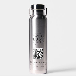 Modern Business Logo en QR Code Custom Waterfles