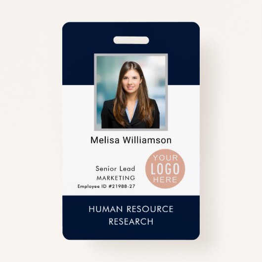 Modern Business Logo en werknemer Foto-ID Badge (Voorkant)