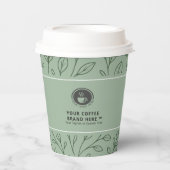 Modern Business Logo Groene Botanische Koffie Om T Papieren Bekers (Voorkant)
