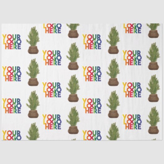 Modern Business Logo Kerstboomvakantie Tissuepapier (Voorkant)