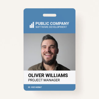 Modern Business Logo Photo Employee ID Badge