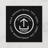 Modern Business Logo scanbare QR-code zwart wit Vierkante Visitekaartje (Voorkant)