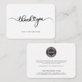 Modern Business Logo Script Bedankt Notitiekaartje (Voorkant / Achterkant)