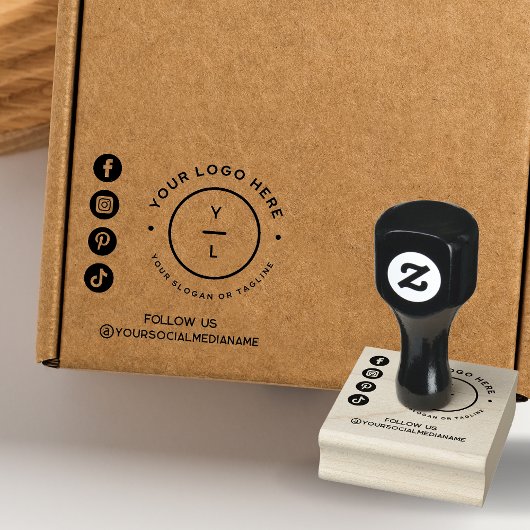 Modern Business Logo & Social Media Volg ons Rubberstempel